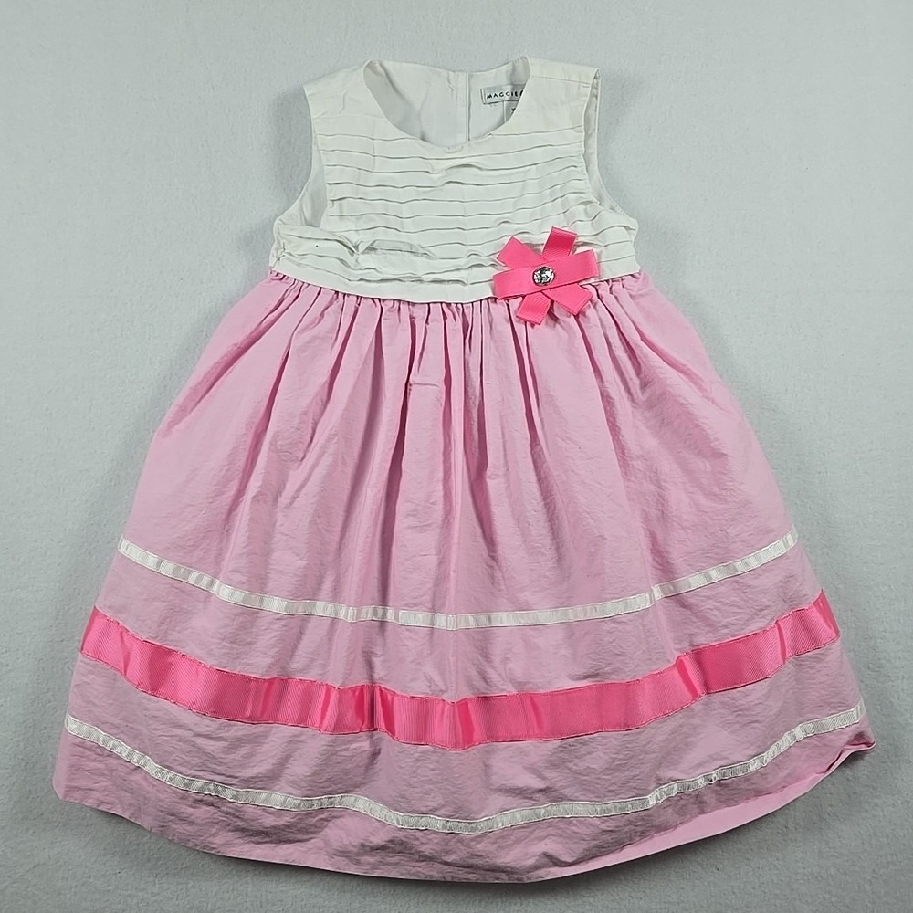MAGGIE & ZOE‎ PINK RIBBON DRESS 4T Summer Easter Party